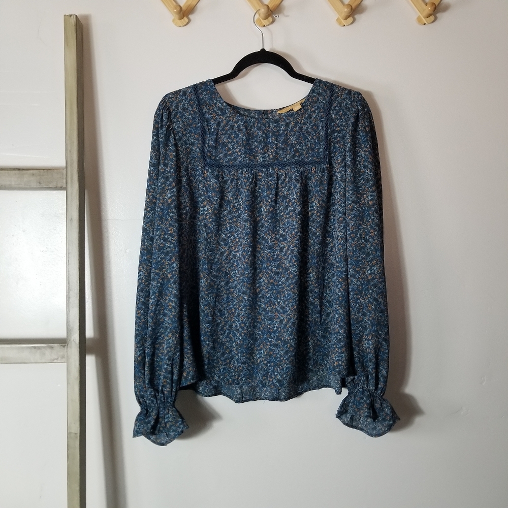 HOPE & HARLOW WOMEN'S TEAL BLUE BLOUSE SIZE XL